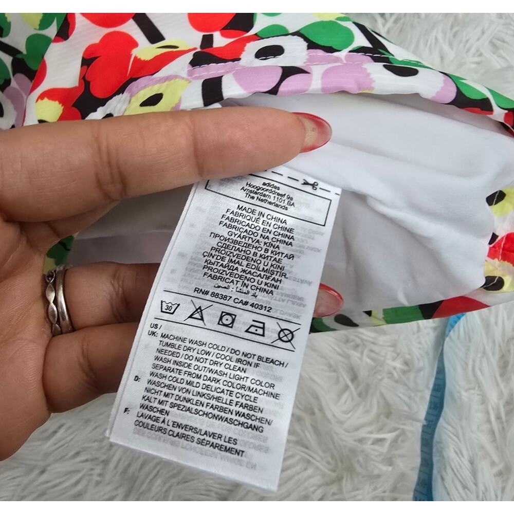 Adidas Merimekko Primegreen Colorful Floral Windbreaker Jacket NWT Small - Picture 7 of 14